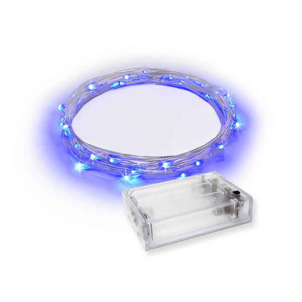 RTGS 30 Blue Color LED String Lights Batteries Operated on 9.5 Feet Silver Color Wire with Timer